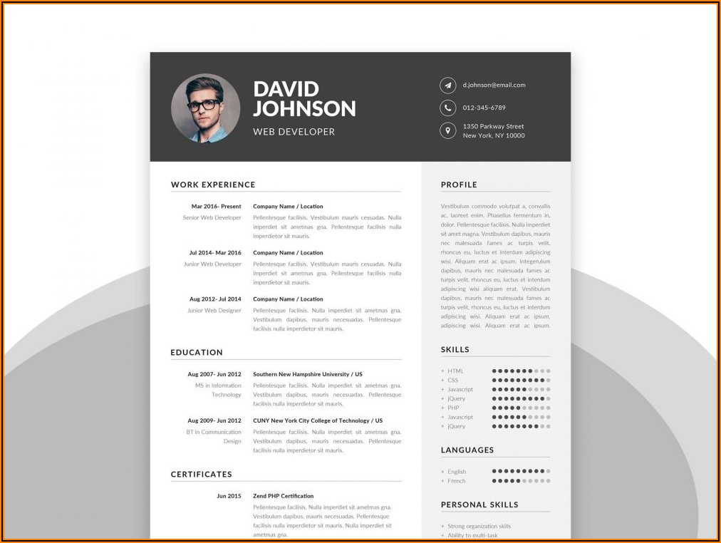 Free Resume Template Ms Word
