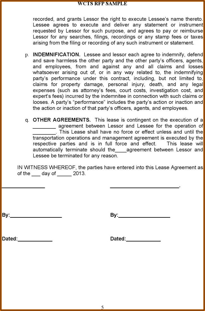 Free Vehicle Lease Agreement Template