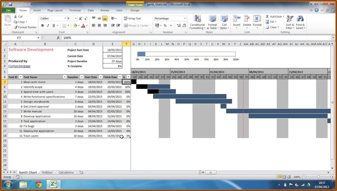 Gantt Chart Template Excel With Dates