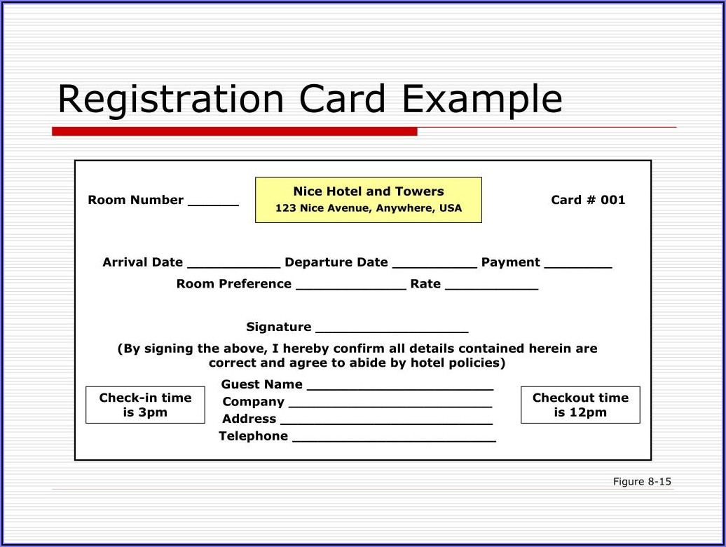 Hotel Guest Registration Form Sample