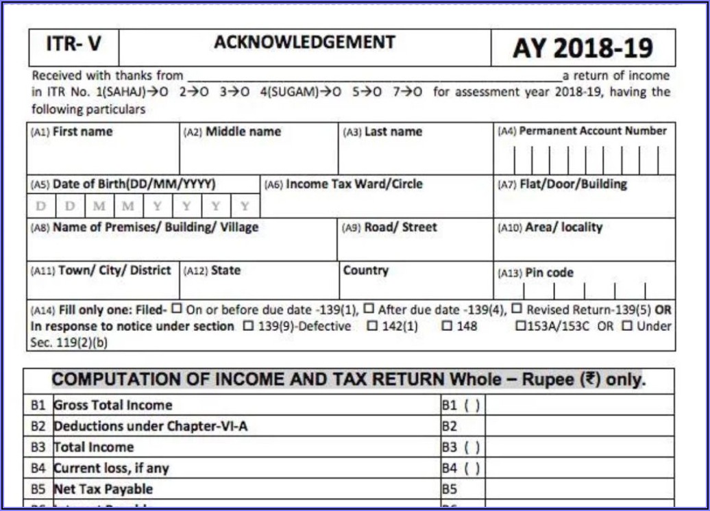 Income Tax Return Filing Format
