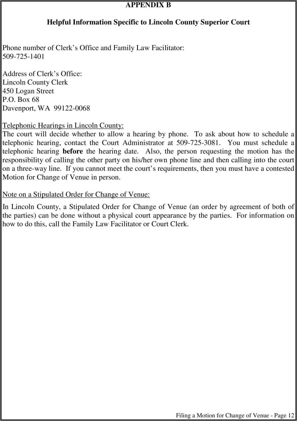 Lincoln County Divorce Filing Fee