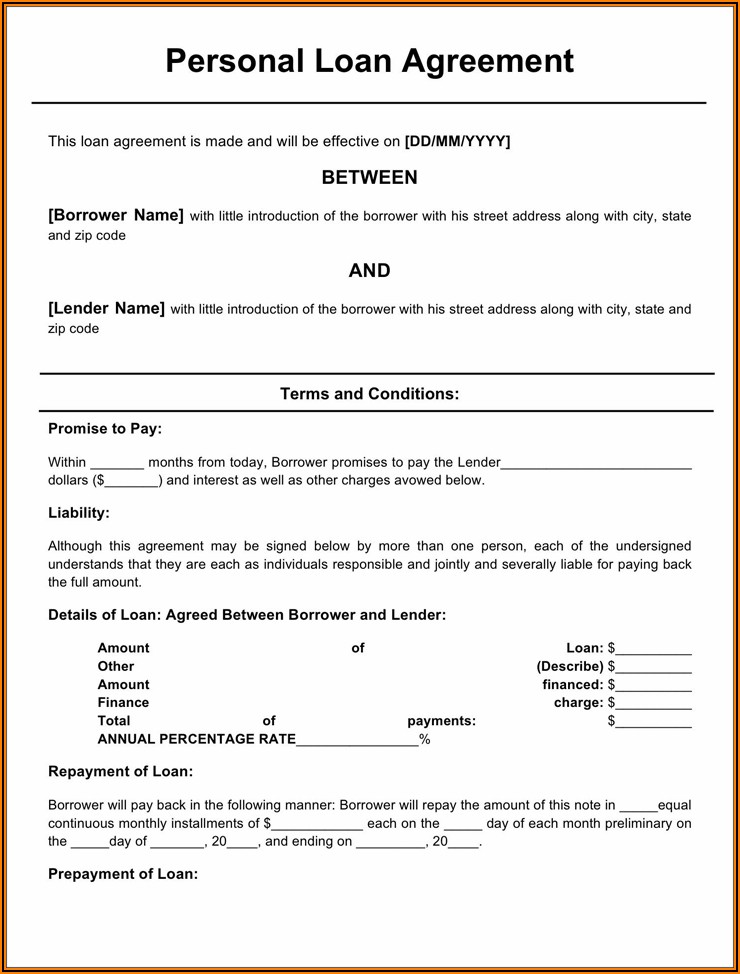 Loan Agreement Template Free Download