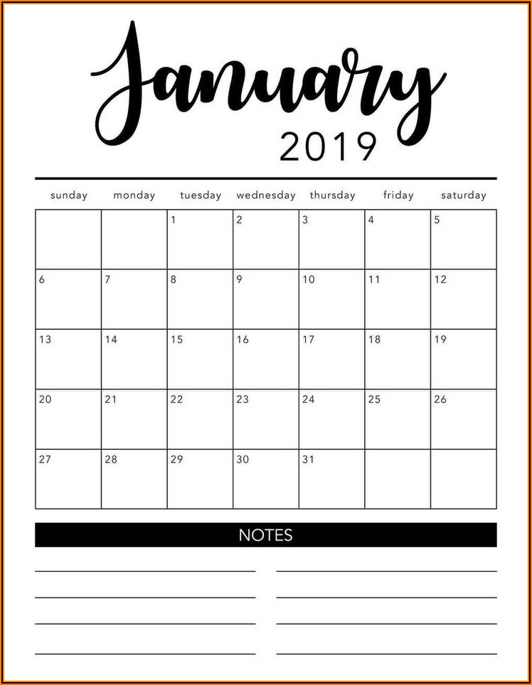 Month At A Glance Calendar Template