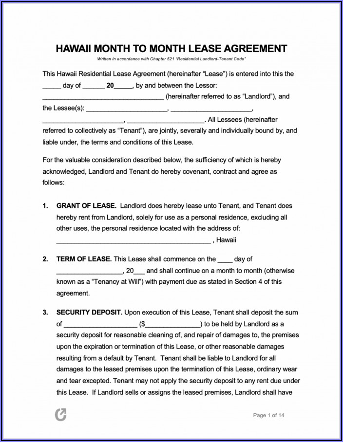 Texas Month To Month Lease Agreement Pdf