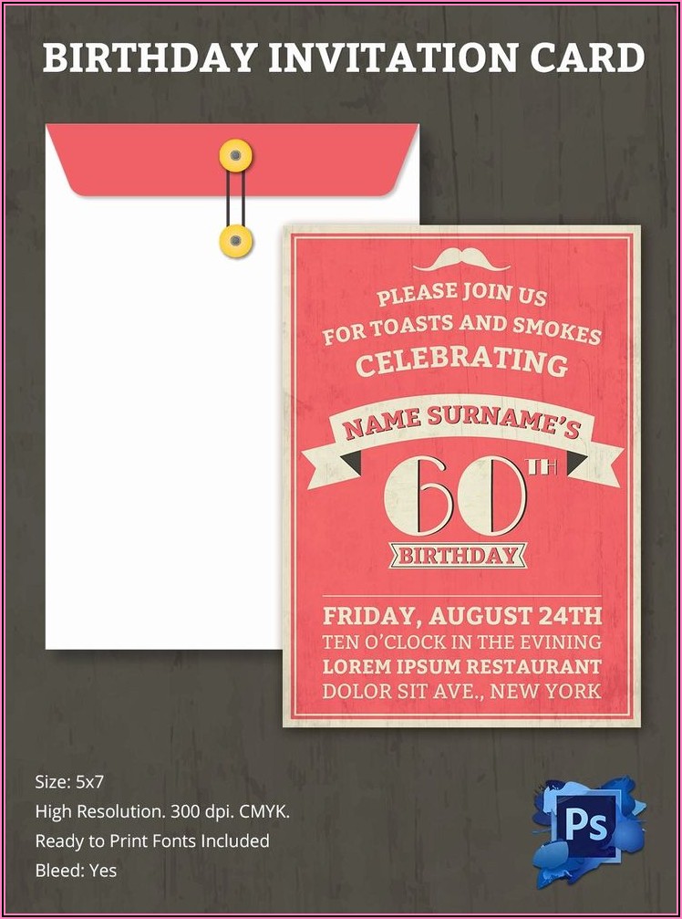 70 Birthday Party Invitation Template