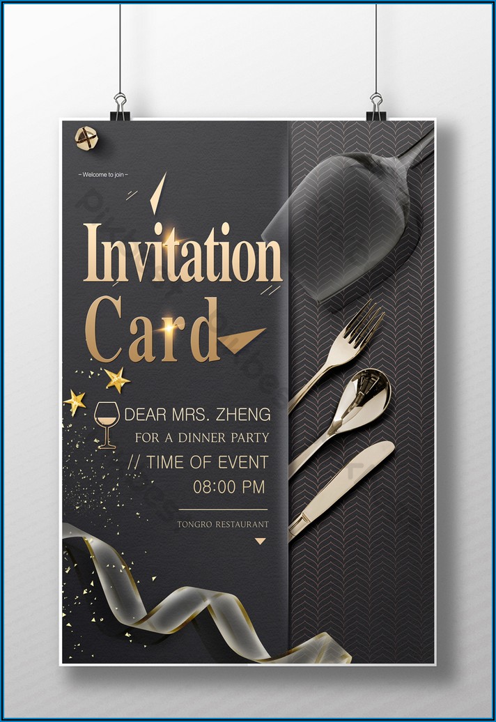 Black Cocktail Party Invitation Template