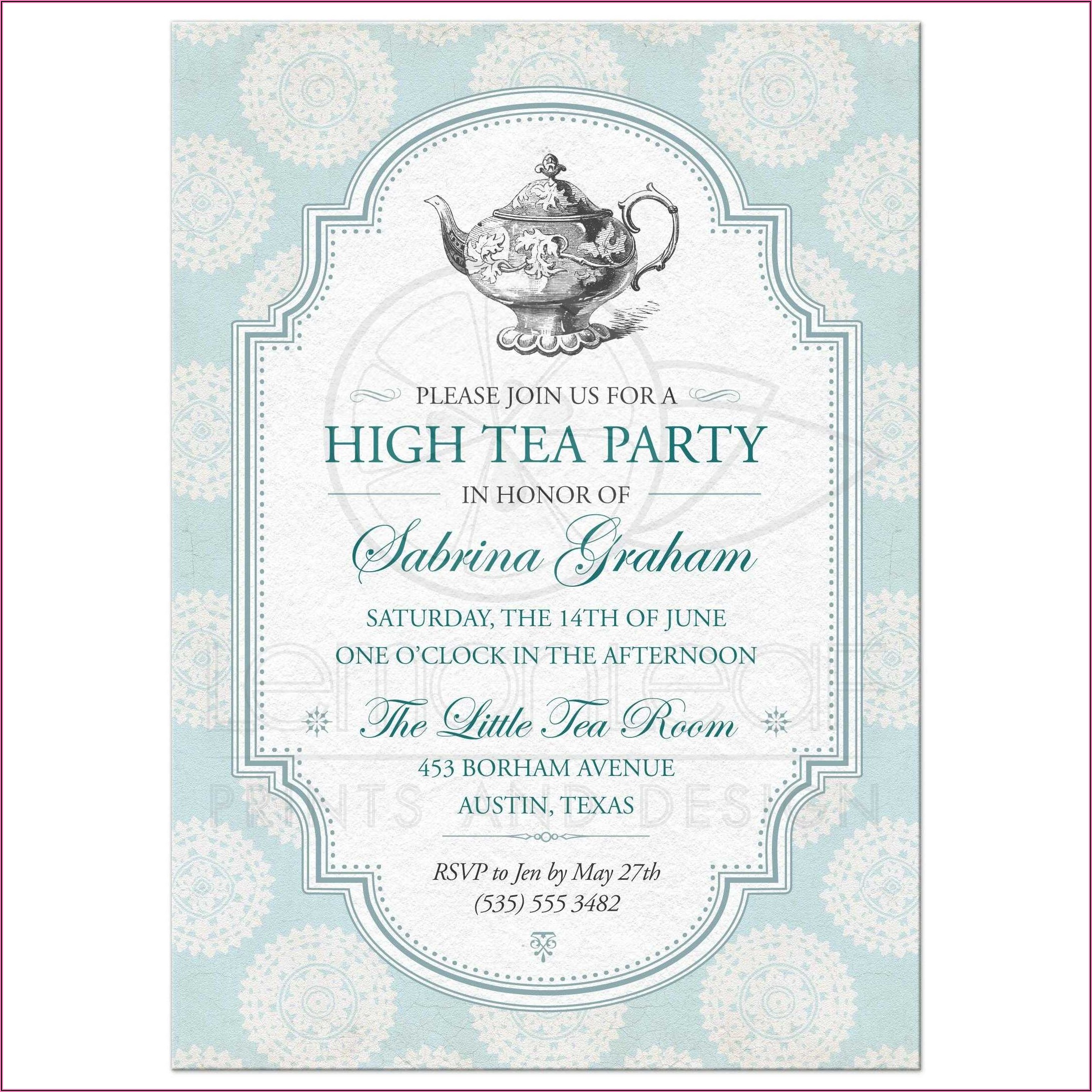 Bridal Shower High Tea Invitation Template