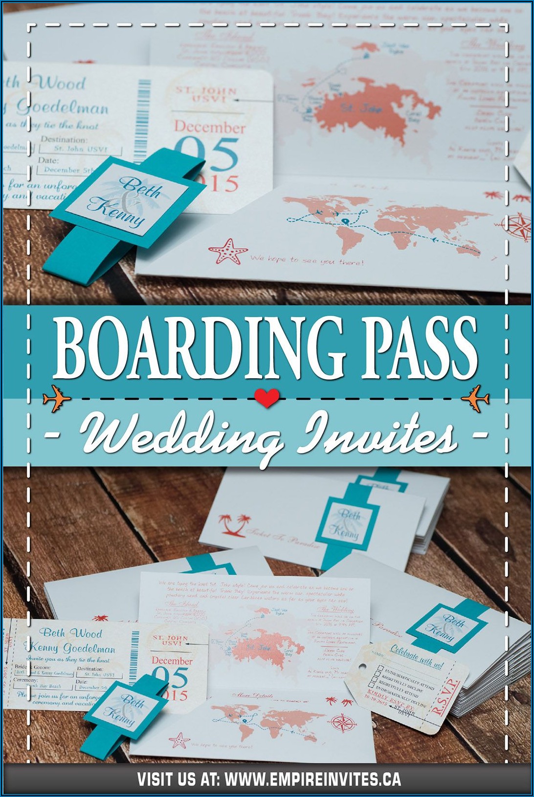 Cheap Boarding Pass Wedding Invitations