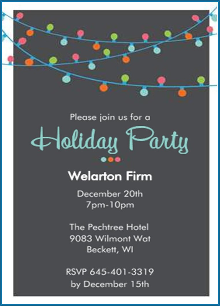 Company Holiday Party Invitation Template Free