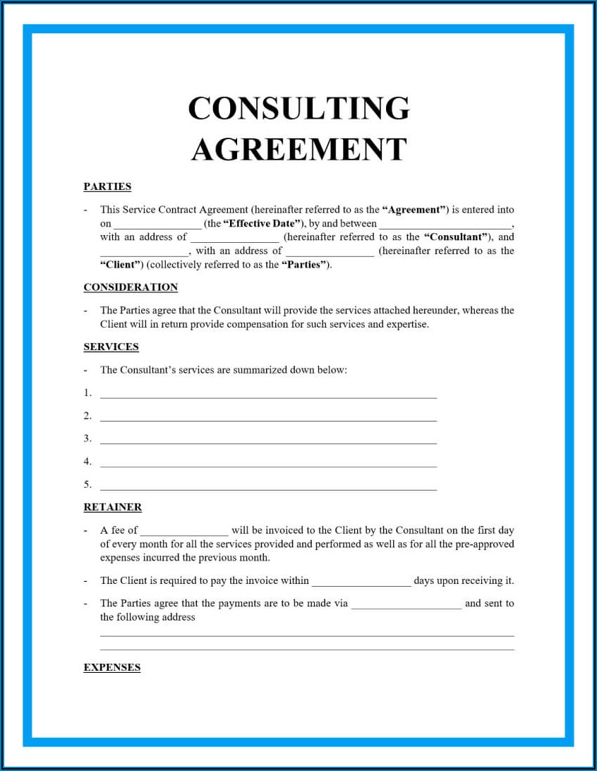 Consulting Agreement Template Doc