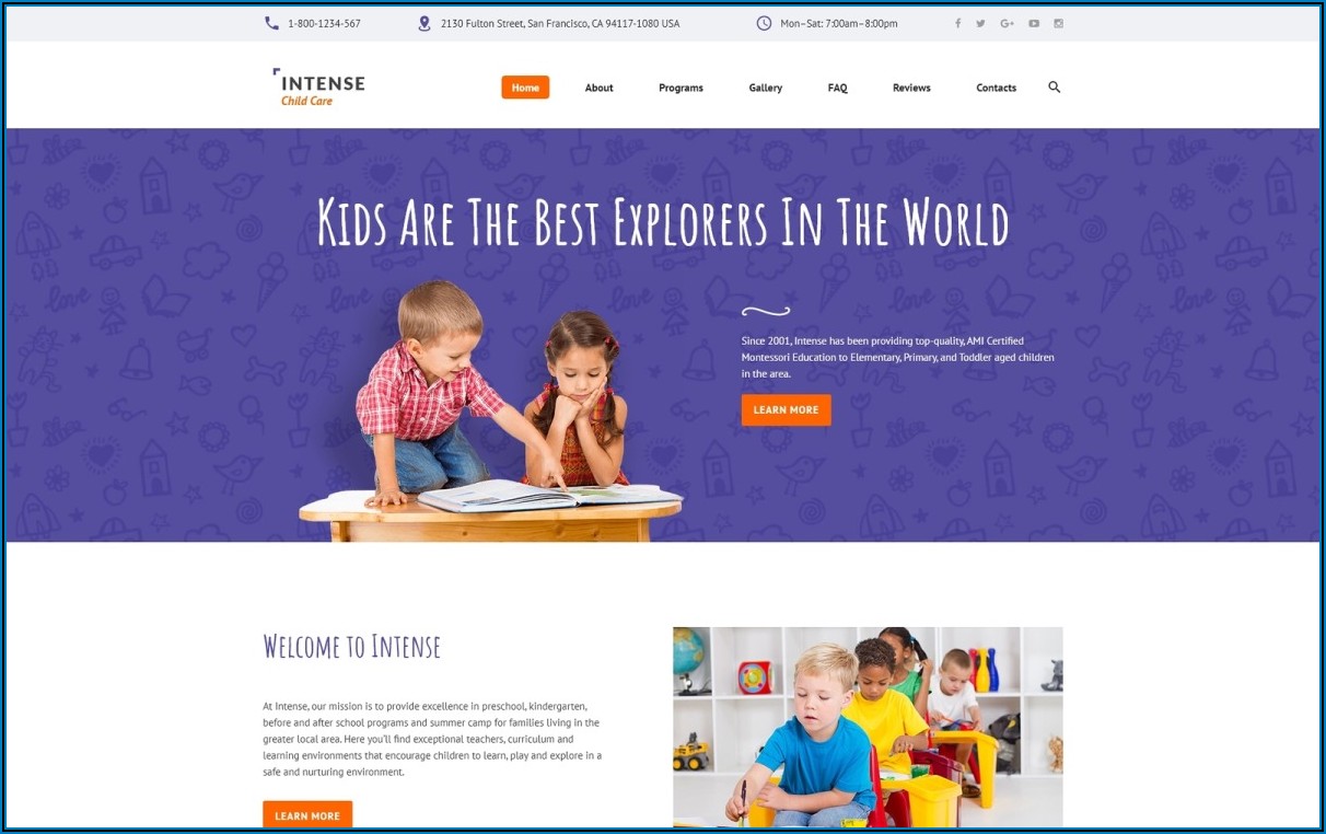 Daycare Website Templates Free Download