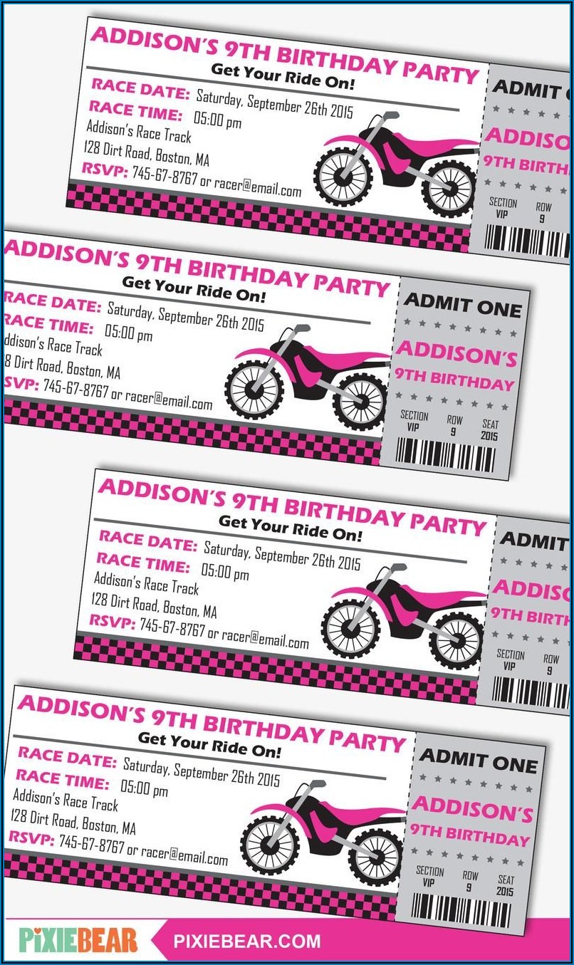 Dirt Bike Birthday Invitations