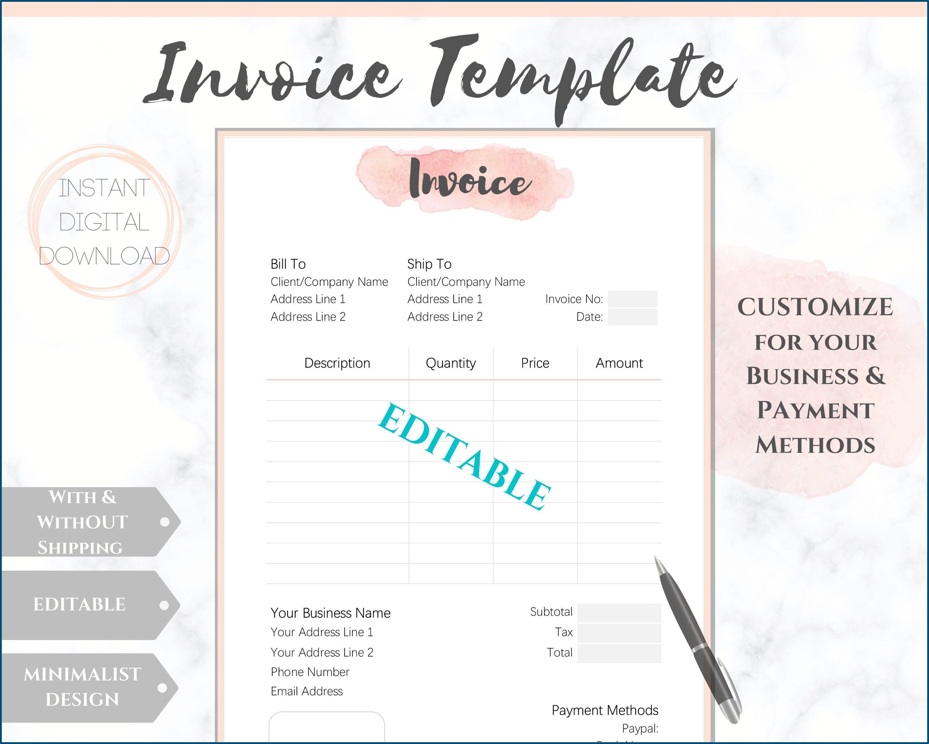 Editable Invoice Template Uk