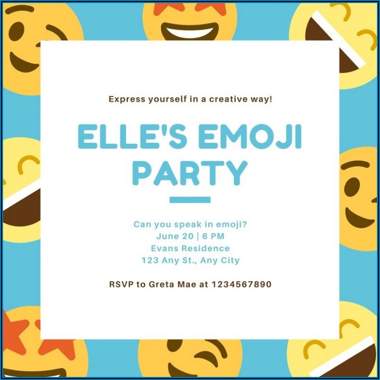 Emoji Birthday Invitation Template (free)
