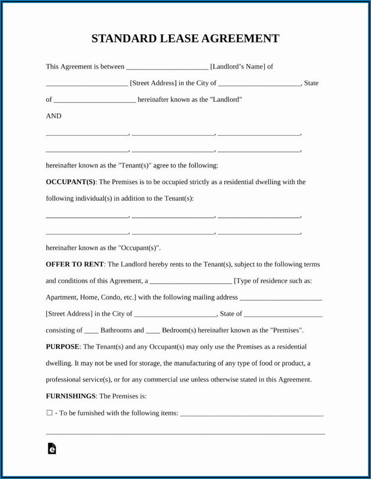 Free Blank Lease Agreement Template