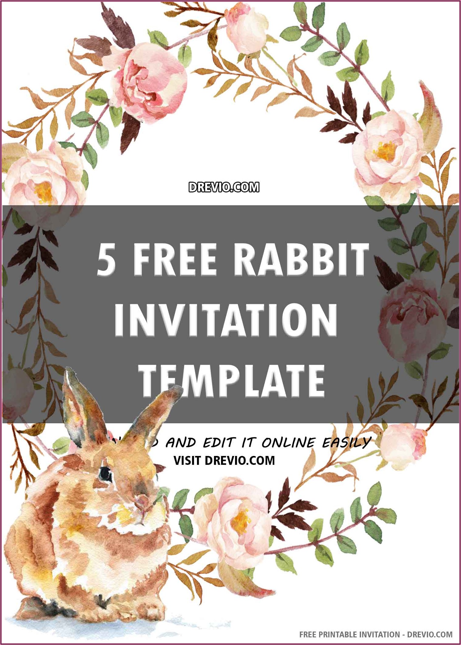Free Bunny Birthday Invitation Template