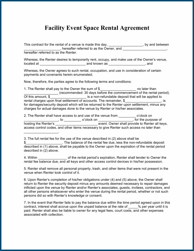 Free Business Agreements Templates