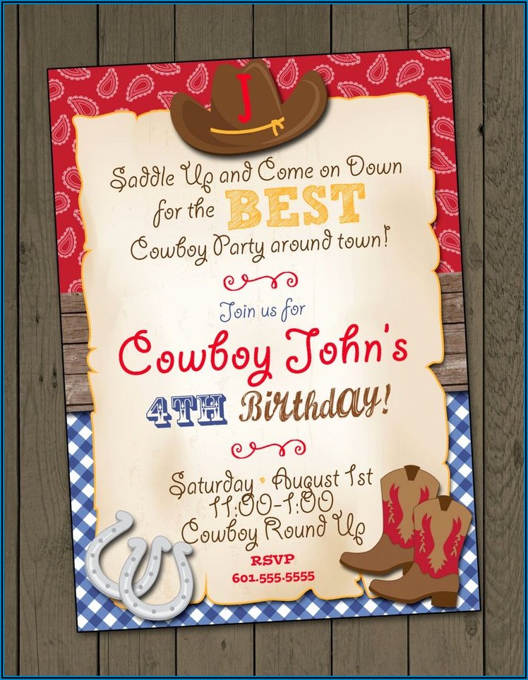 Free Cowboy Birthday Party Invitation Template