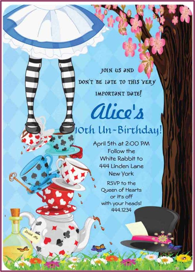 Free Downloadable Alice In Wonderland Invitations