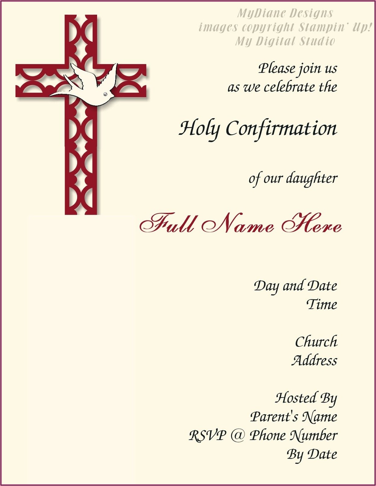 Free Printable Confirmation Invitations Template