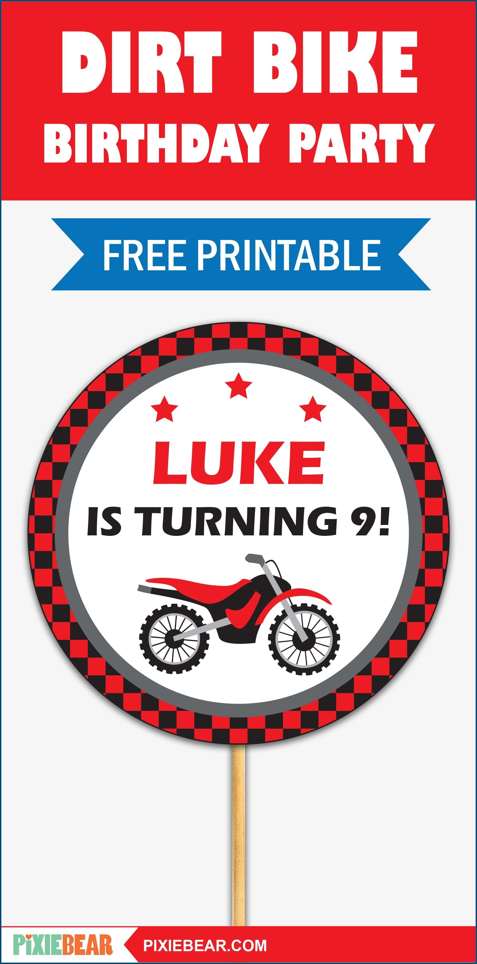 Free Printable Dirt Bike Birthday Invitations
