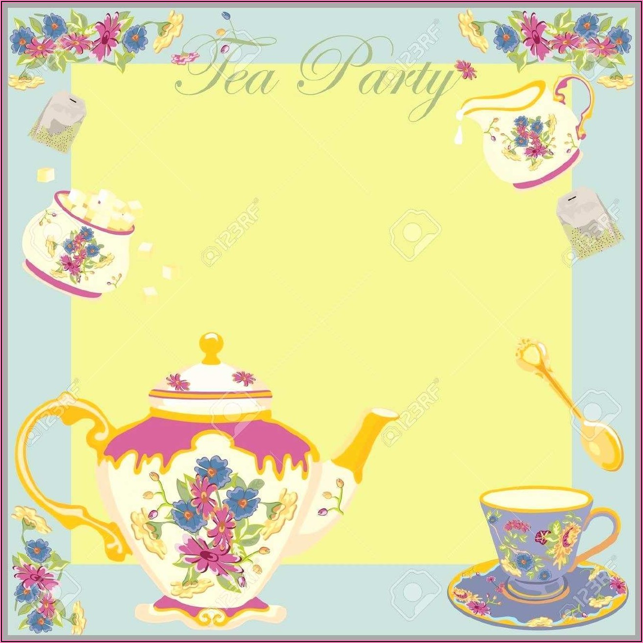 High Tea Invitation Template Blank