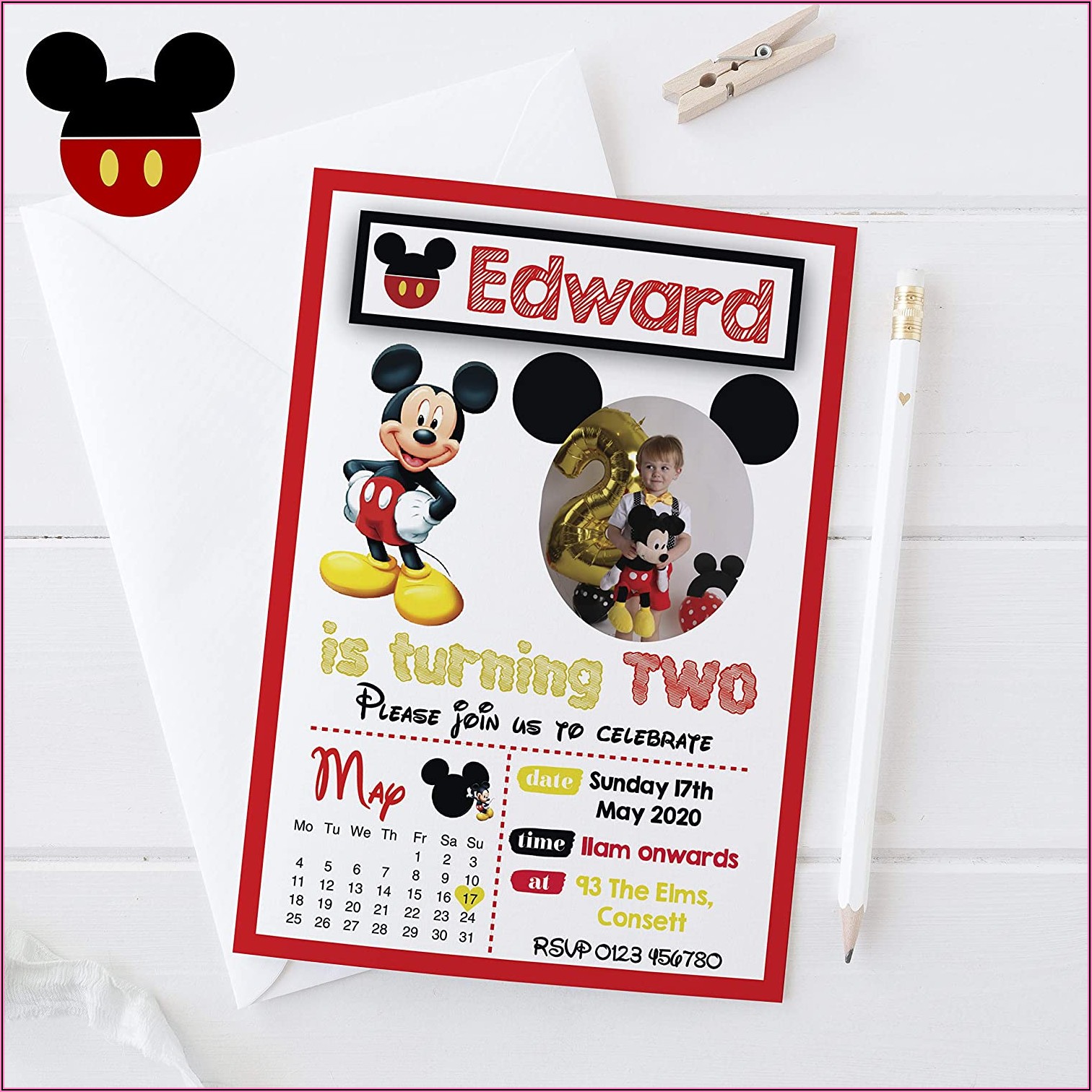 Mickey Mouse 12 Birthday Invitations