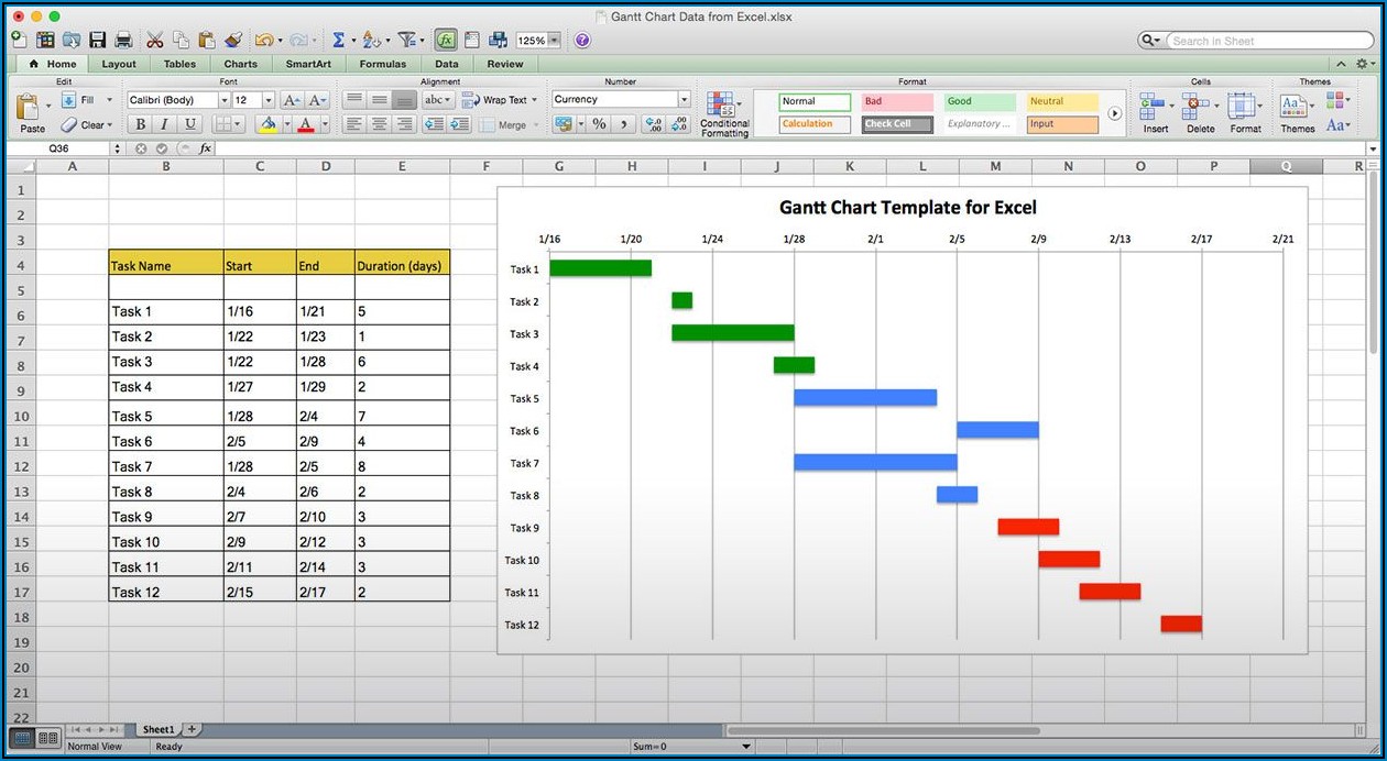 Microsoft Office Gantt Chart Template Free