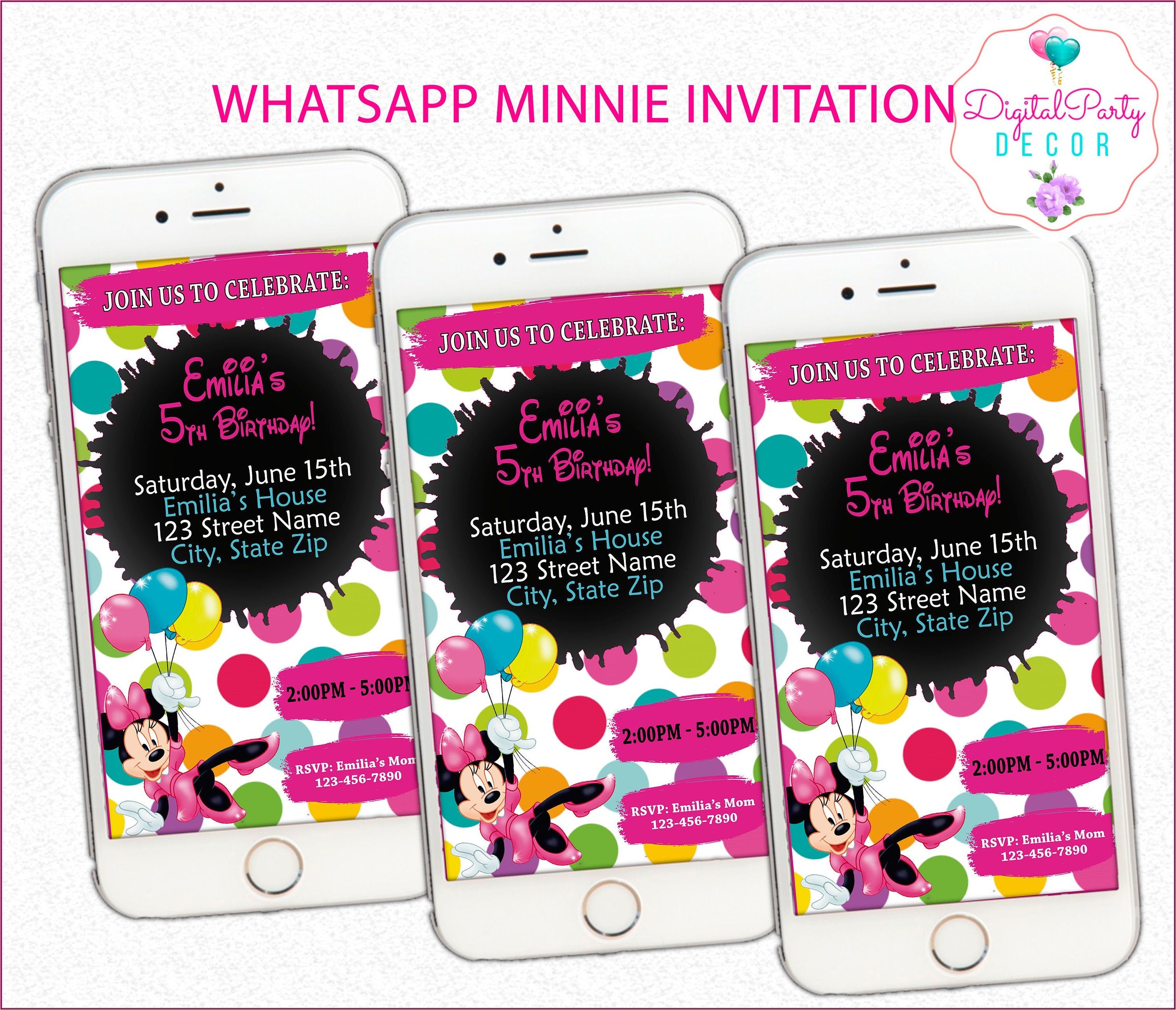 Minnie Mouse Electronic Invitations