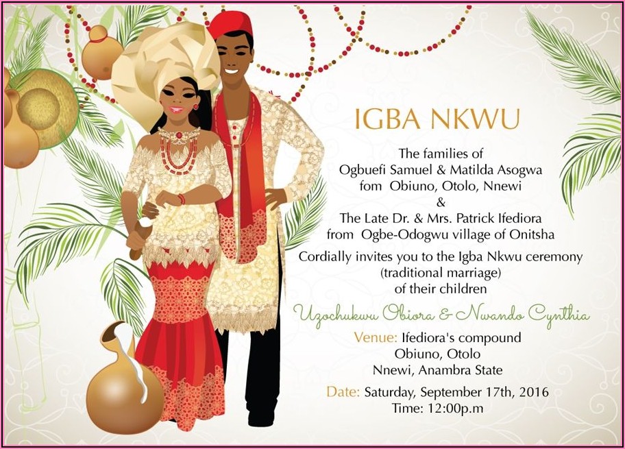 Nigerian Traditional Marriage Invitation Cards