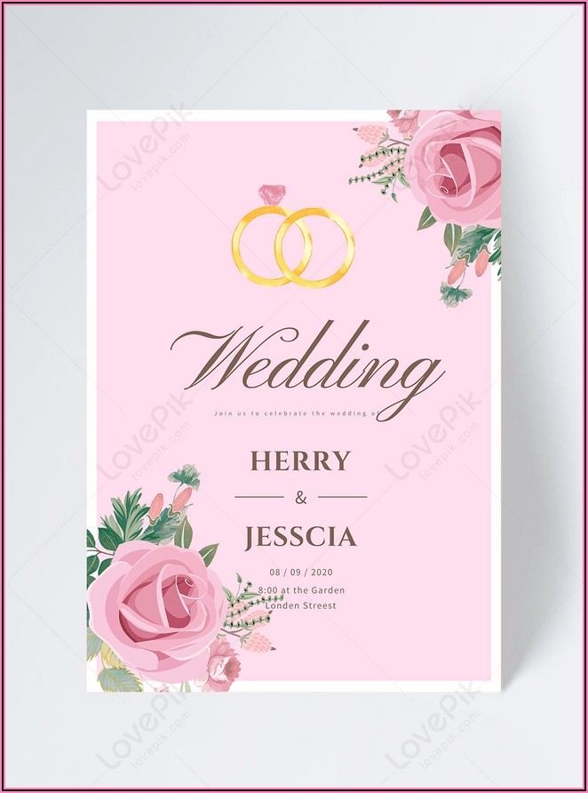 Pink Wedding Invitation Template