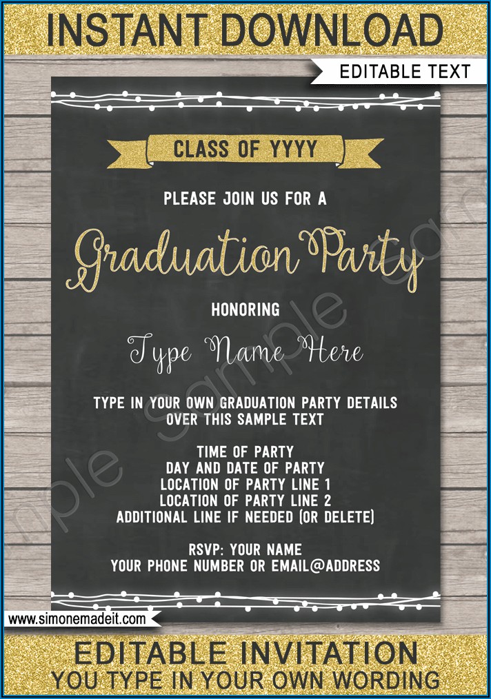 Sample College Graduation Party Invitation Wording