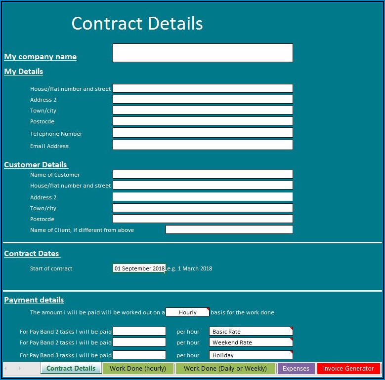 Self Employed Carer Contract Template