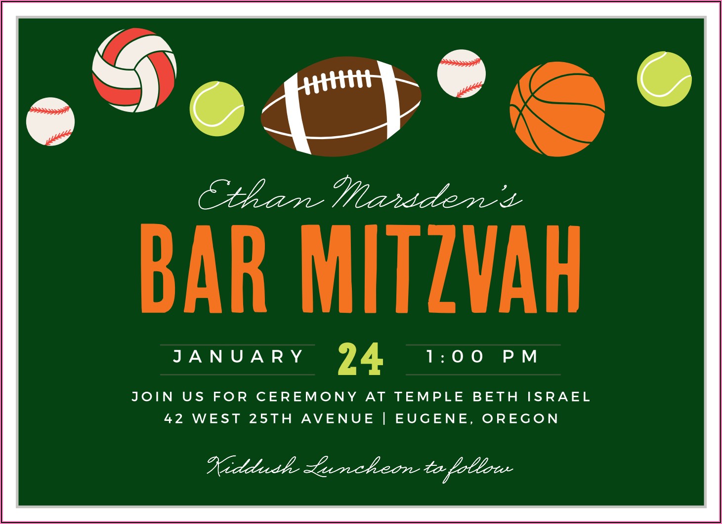 Sports Bar Mitzvah Invitations