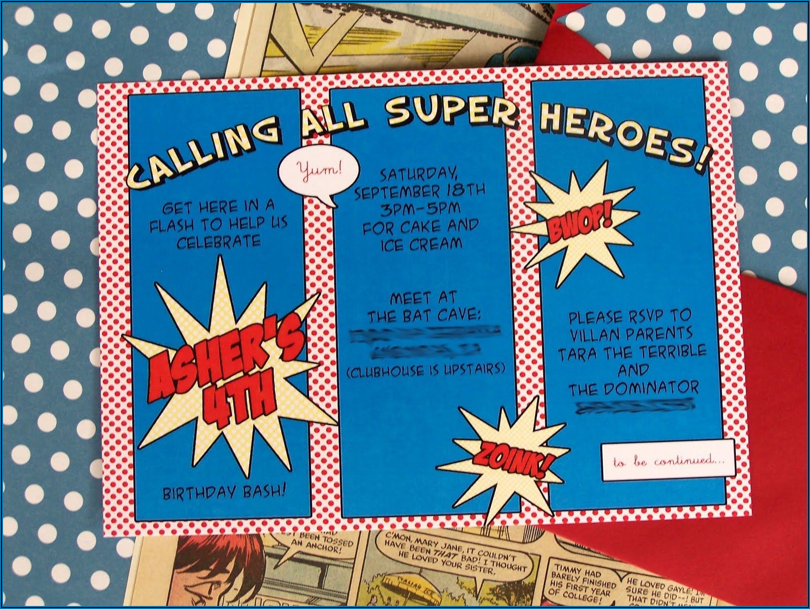 Superhero Themed Birthday Invitation Template