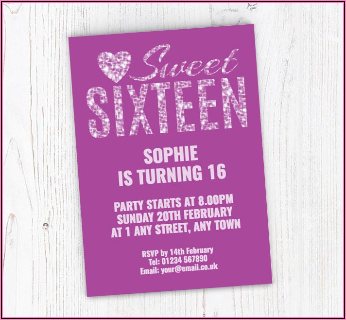 Sweet Sixteen Birthday Invitations