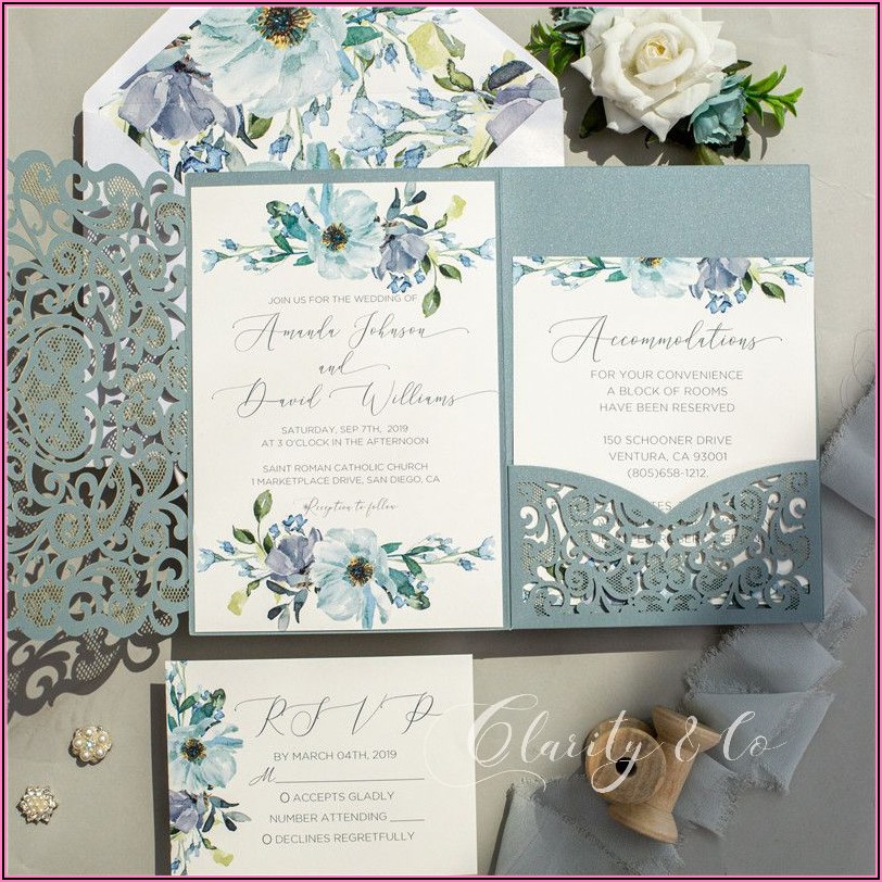 Watercolor Flower Wedding Invitations