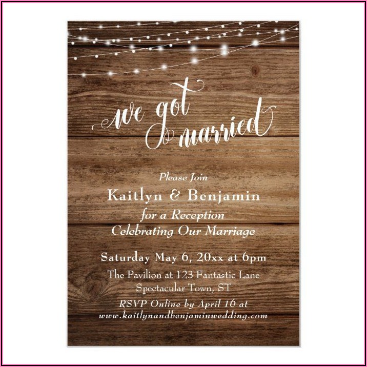 We Got Hitched Reception Invitations
