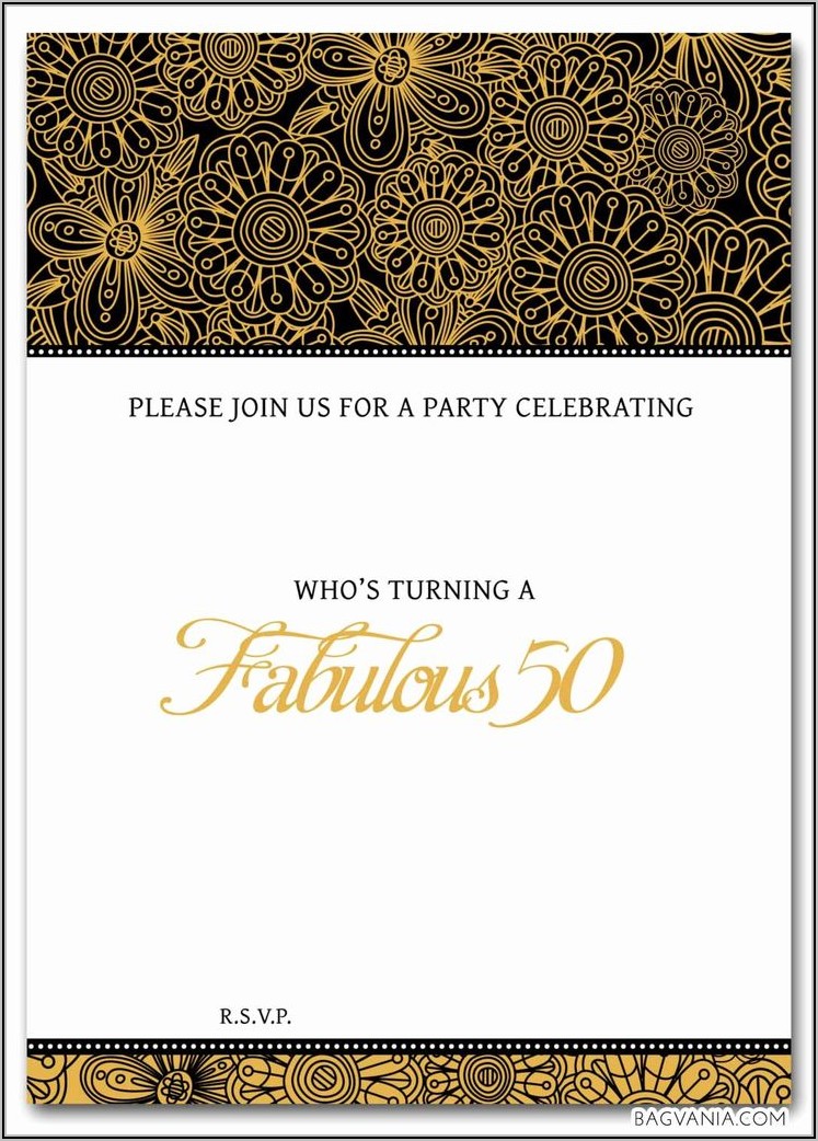 50th Party Invites Templates