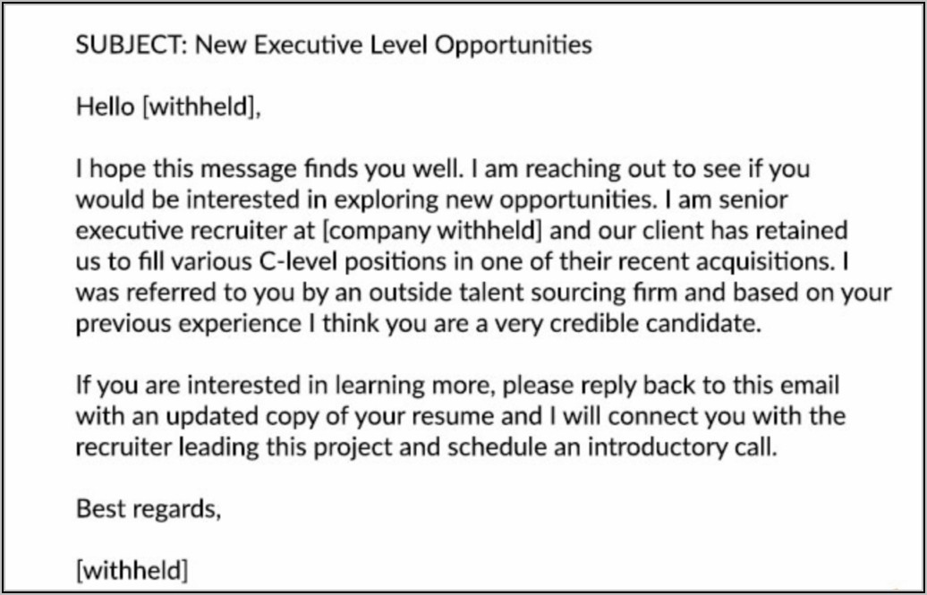 Cold Email Template Recruiter