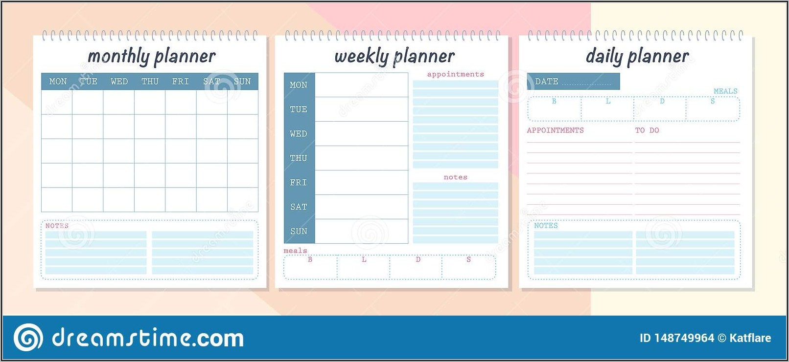 Daily Weekly Monthly Planner Template
