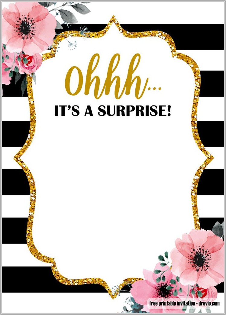 Downloadable Free Printable Surprise Birthday Party Invitations Templates