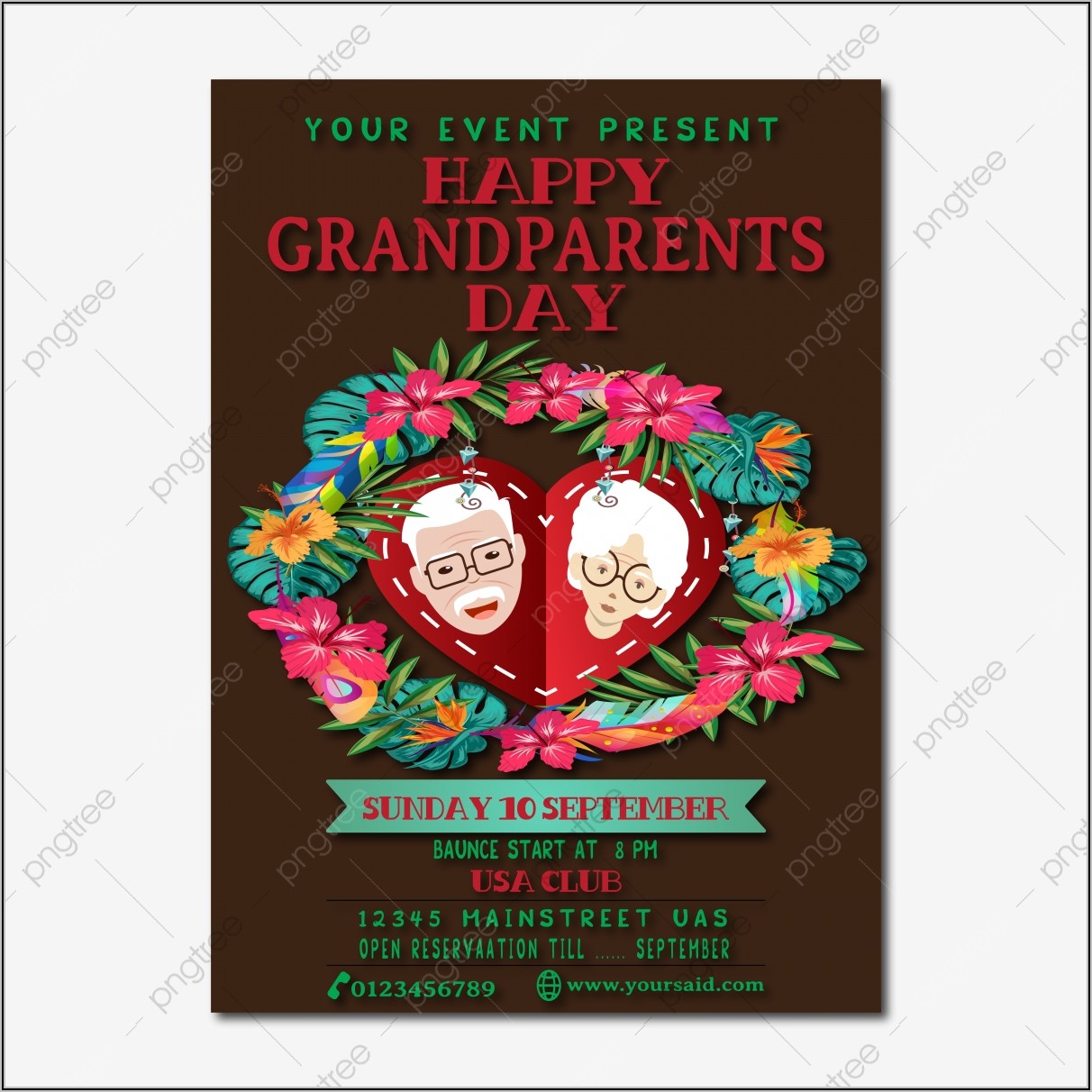 Grandparents Day Invitation Card Template