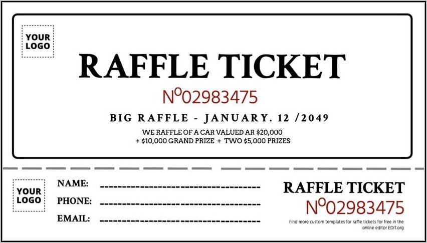 Numbered Event Ticket Template Free