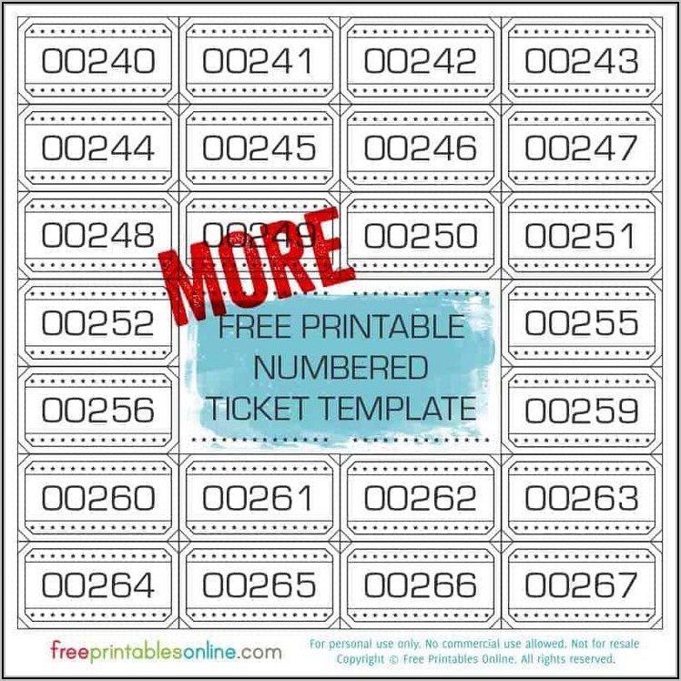 Numbered Tickets Template