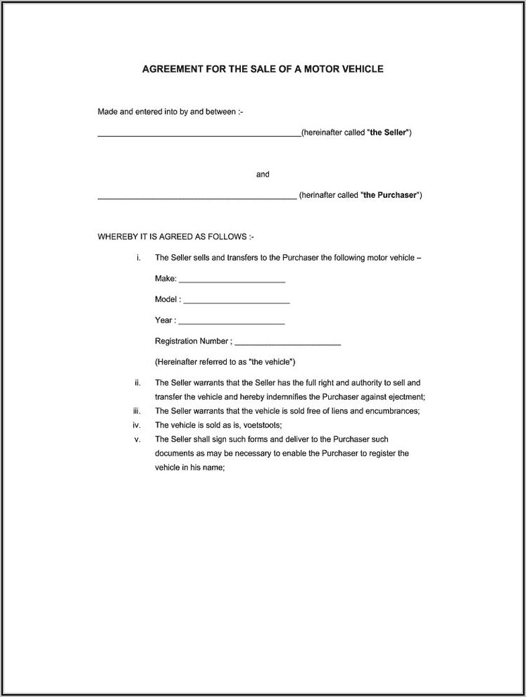 Private Seller Car Contract Template