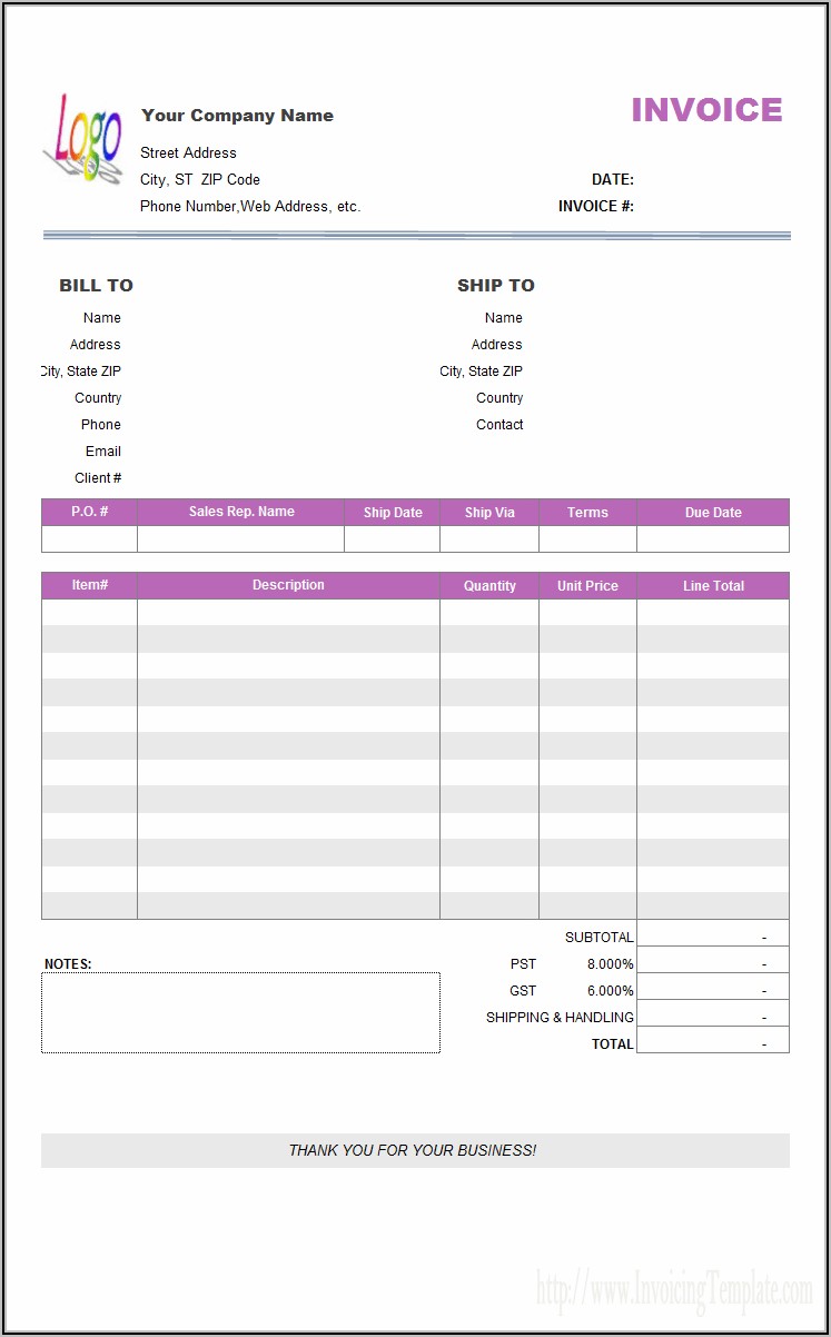 Production Assistant Invoice Template