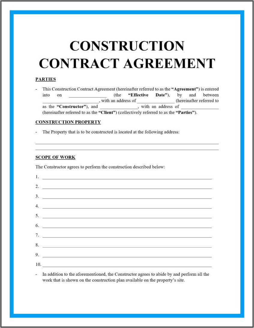 Residential Remodel Contract Template