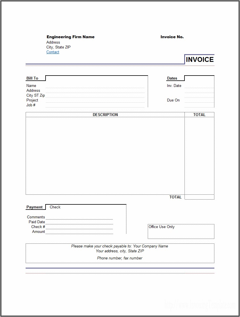 Template For Invoices